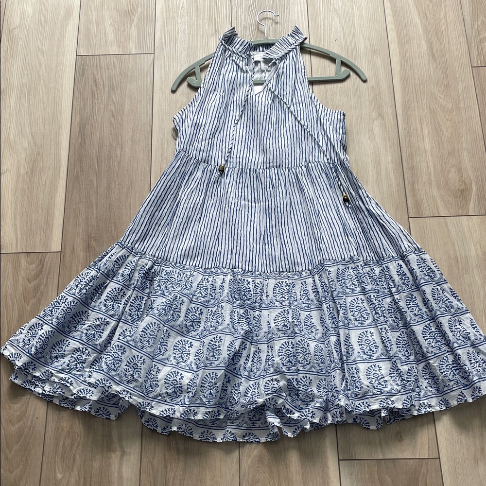 New Calypso Women’s Blue and White Striped Dress